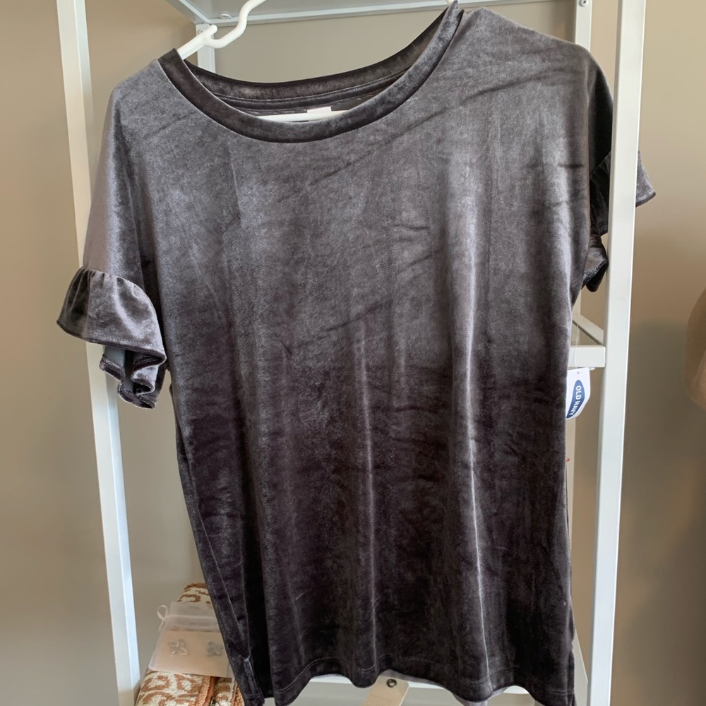 Velvet ruffle top